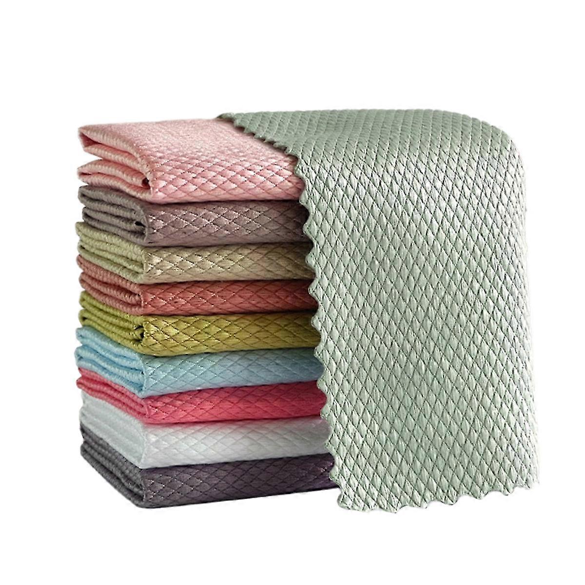 Microfiber Cloths Cleaning 10 Pc Fish Scale 40x30cm Reusable Eco