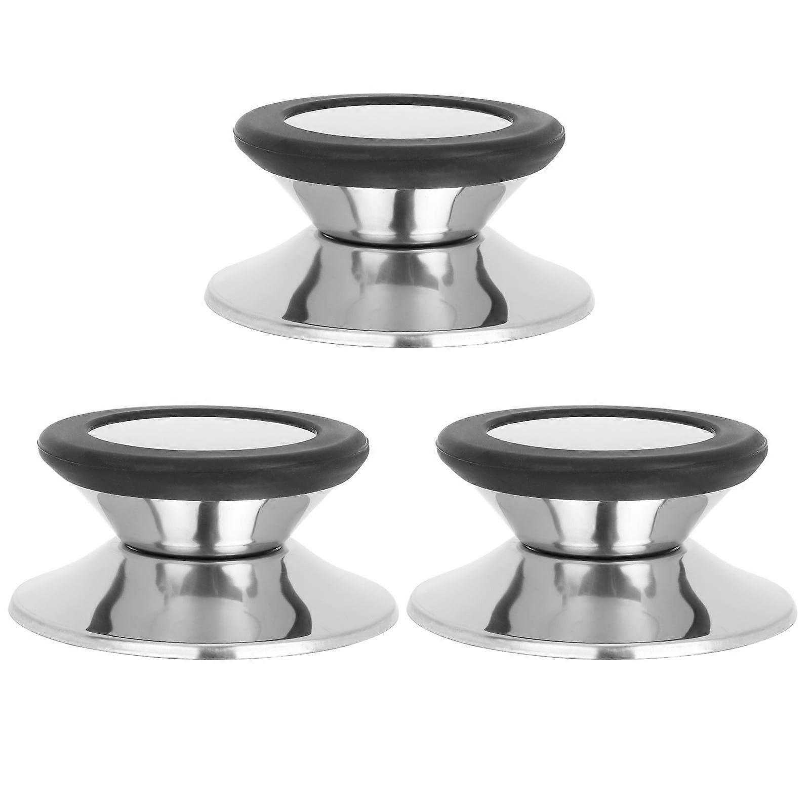 Eease 3pcs Pot Lid Knobs with Silicone Rings - Universal Replacement Handles