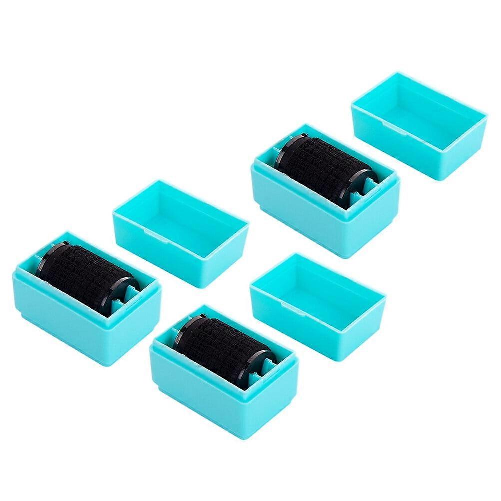 3pcs Professional Mini Roller Stamp Self Inking Stamp Privacy Protection Messy Code Security for Office (Random Mixed Color)