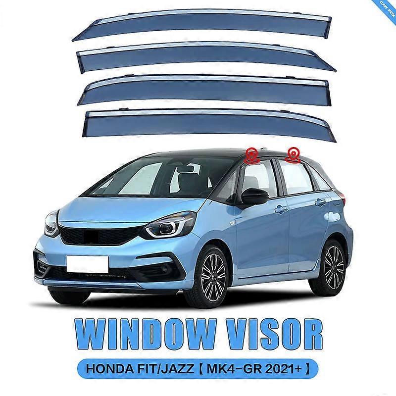 Window Visor For HONDA FIT JAZZ MK4 GR 2021-2022 Hatchback  Ventvisor Wind Deflectors Visors Rain Guard Shades Visor Door Visor
