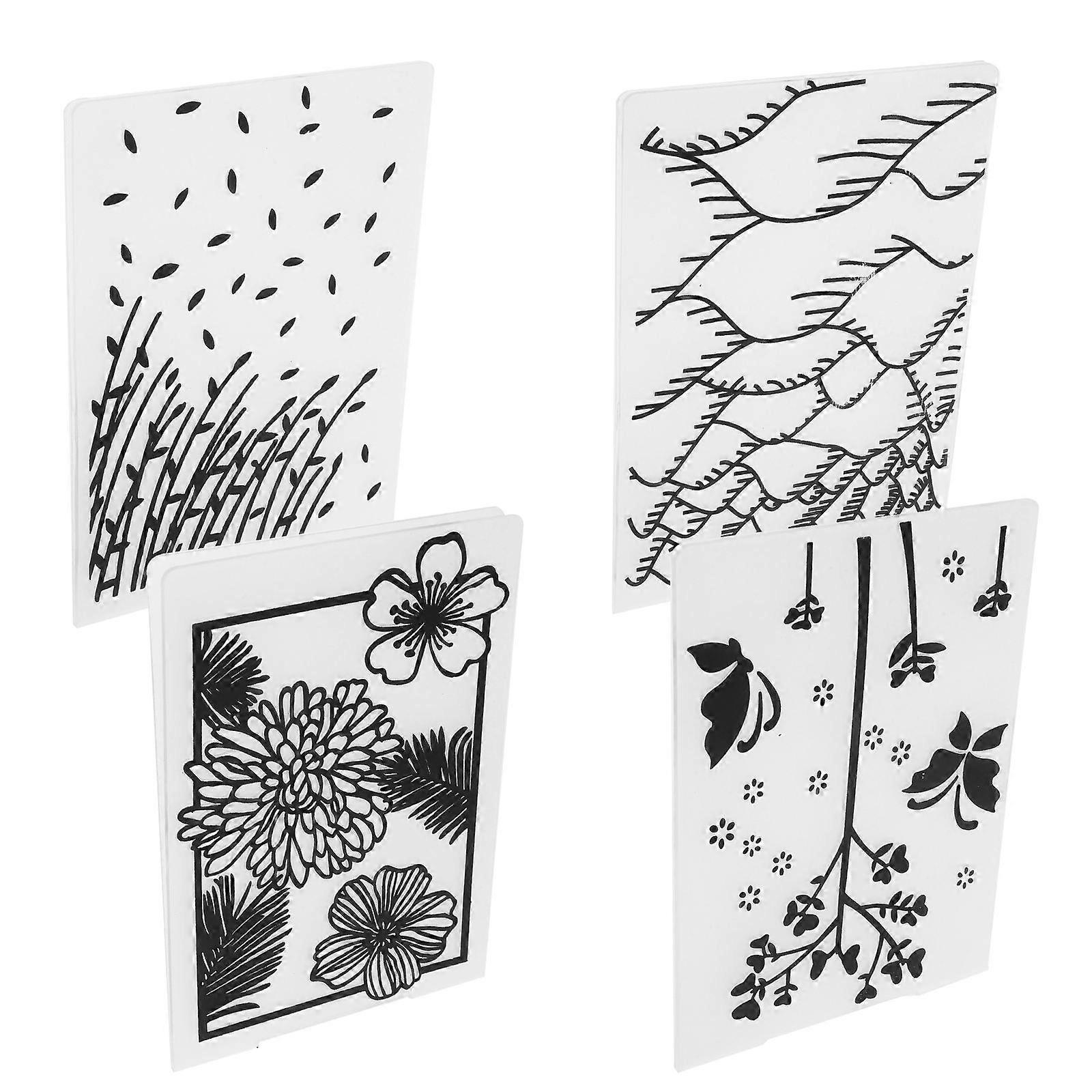 4pcs Plastic Template Mold Embossing Folder DIY Scrapbooking Card Making Folder