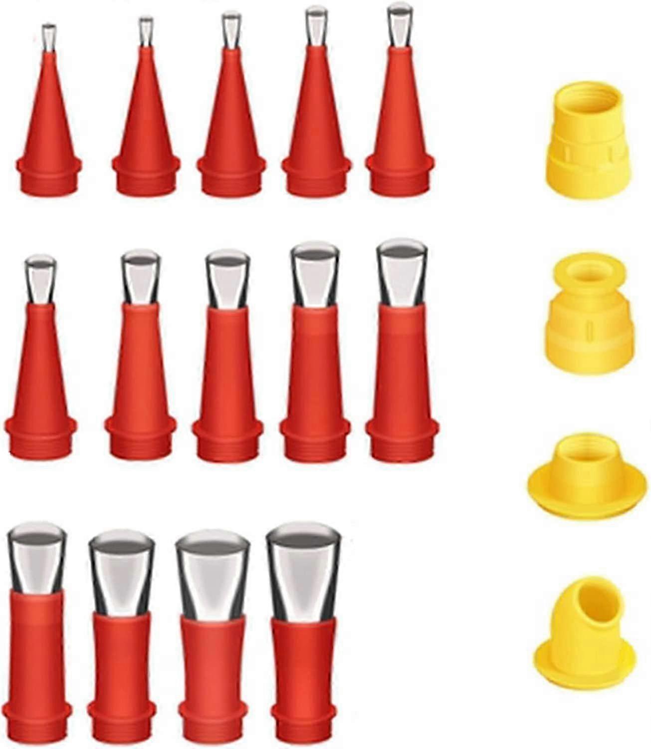 Universell integrert gummidyseverktøysett, 20 stk gjenbrukbare tetningsdyseapplikatorer i rustfritt stål for bad f74