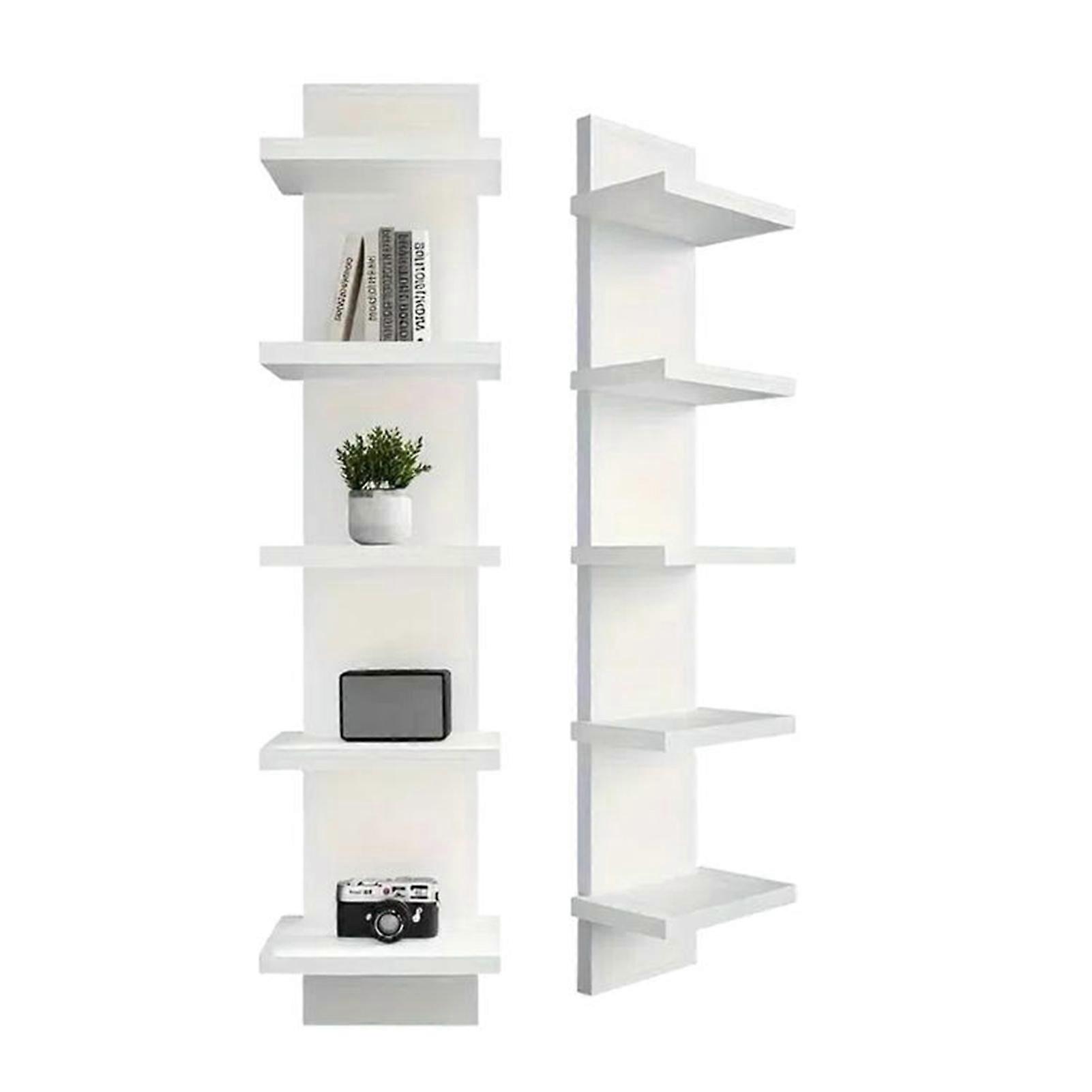5-Tier Floating Wall Shelf, Storage Rack Wall Shelf with Invisible Brackets, Versatile Bookshelf Display Organizer for Home Decor
