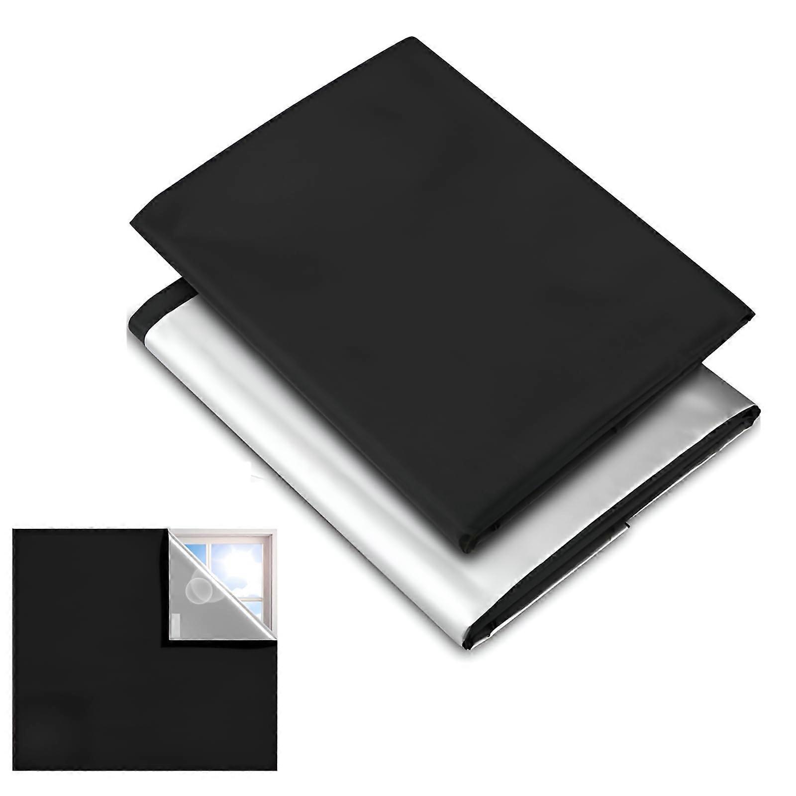 Noise Reducing Blackout Curtains with Clips, 420D Portable Light Blocking Window Treatment for Nursery Baby Sleep 145x400cm