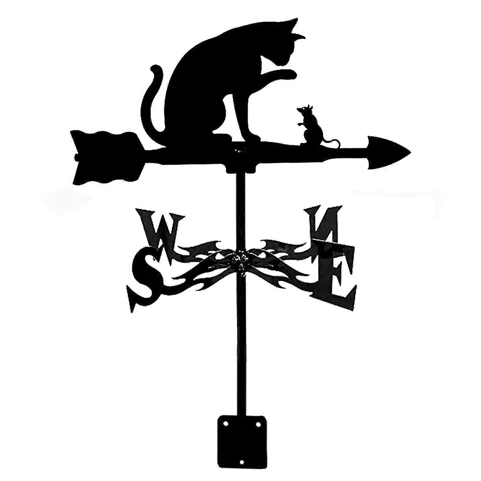 Stainless Steel Weather Vane with Retro Farm Scene, Accurate Wind Direction Indicator for Garden