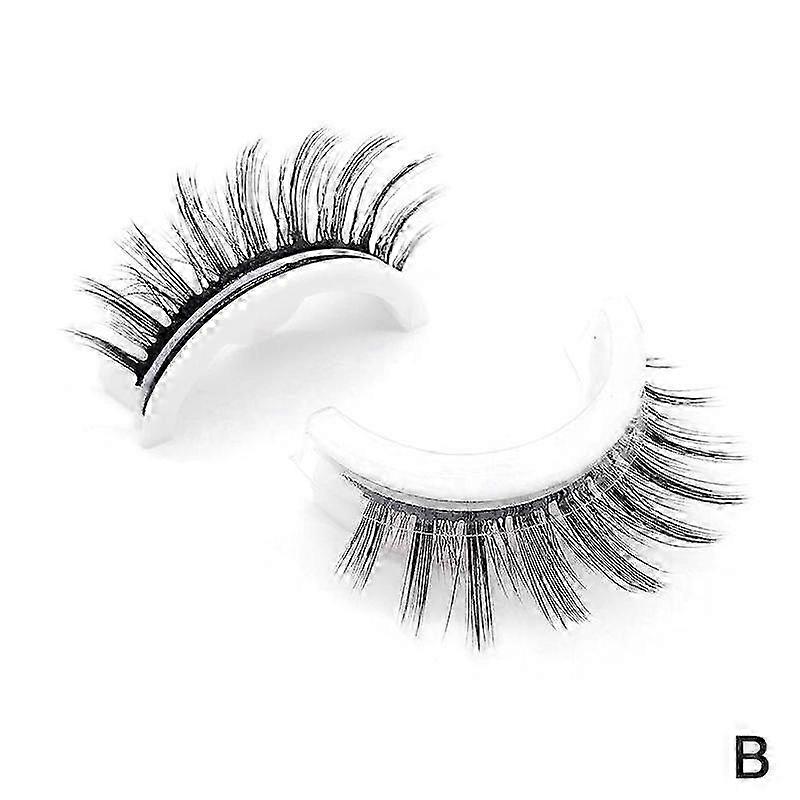 3DF036(B)$Natural self-adhesive false eyelashes, reusable and glue-free, multiple styles available, one pair of self-adhesive eyelashes