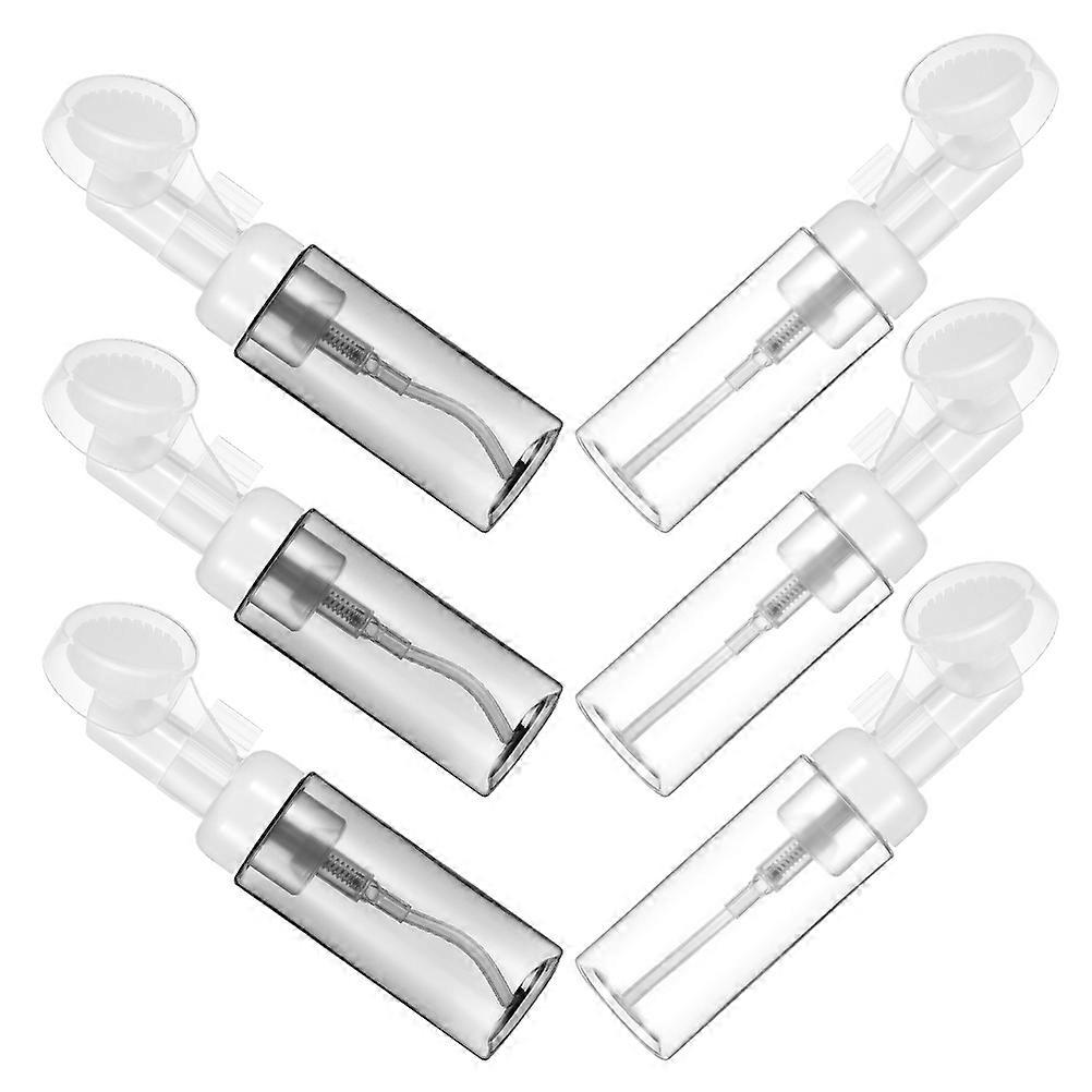 6Pcs Empty Foaming Bottle with Brush Head for Beauty Portable Reusable Plastic