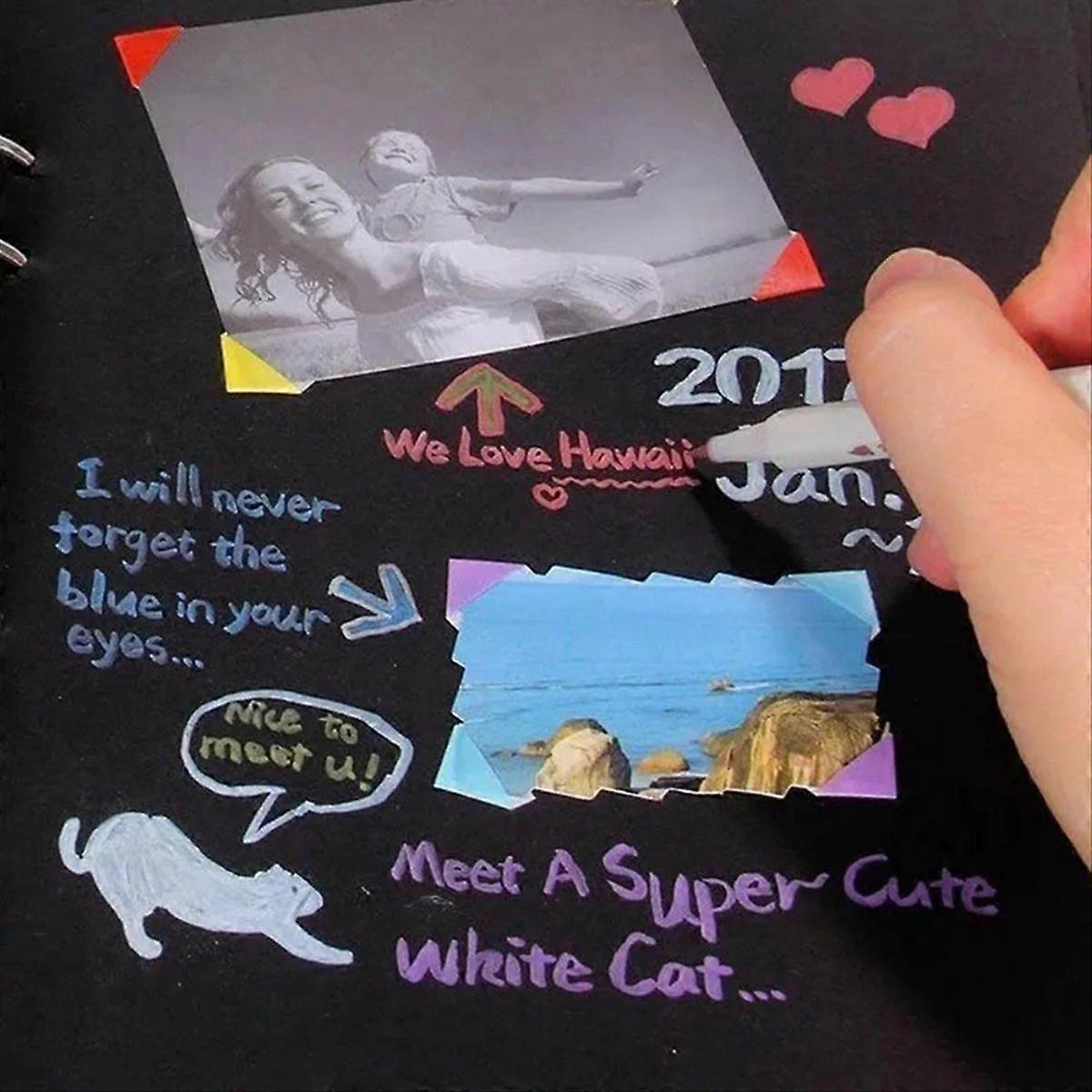 Fotoalbum 80 sorte sider mindebøger A4 hobbypapir sort