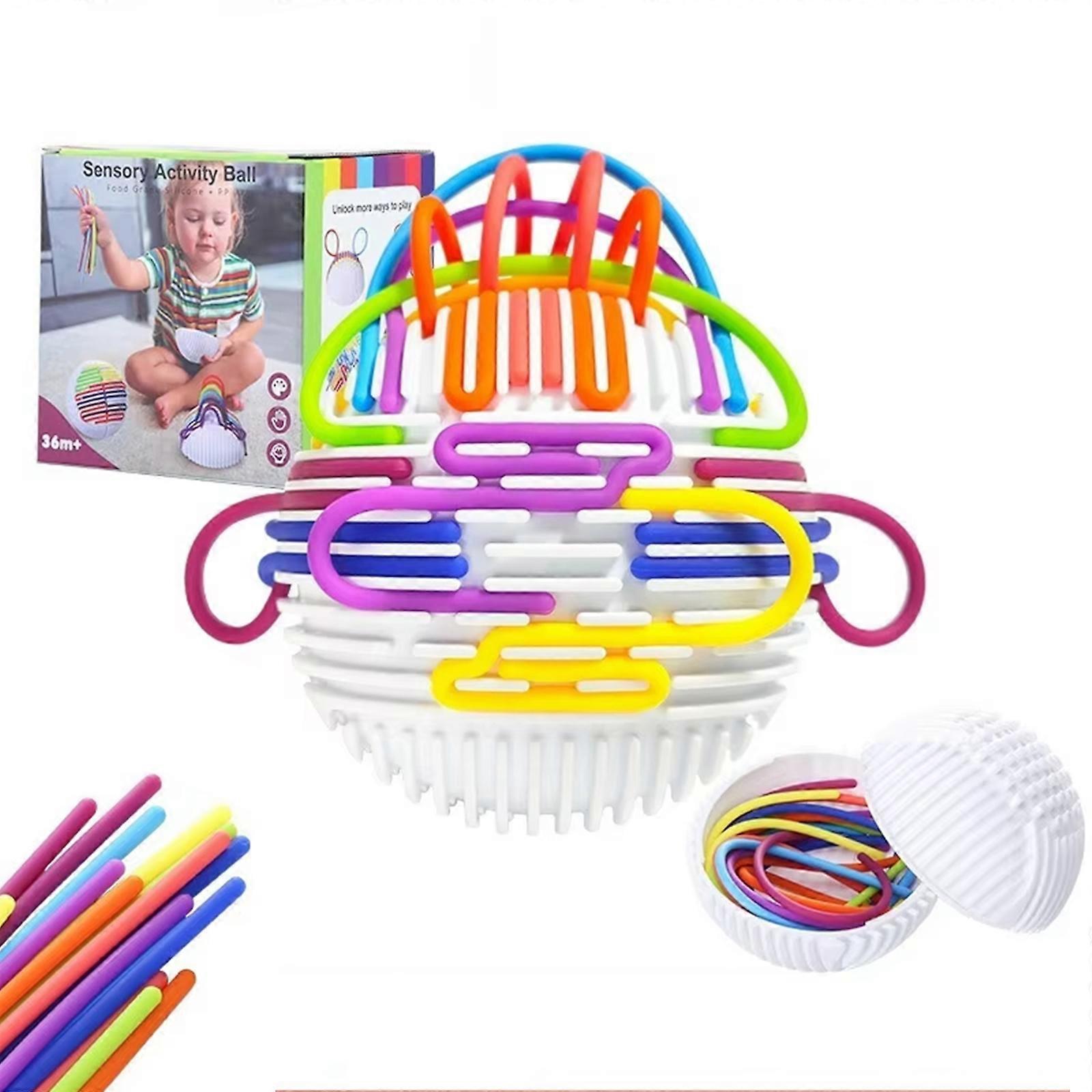 Sensory Fidget Toys For Kids Adults, Sensory Activity Ball With 20 Strings Toys