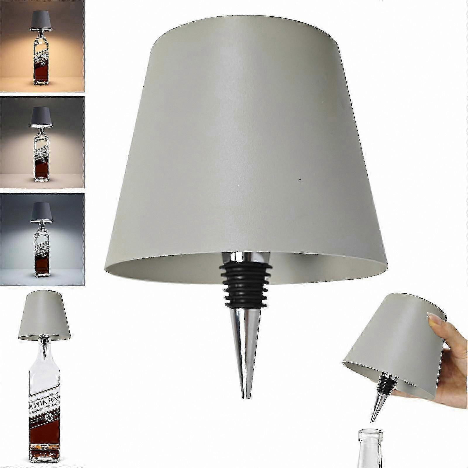 Rechargeable Wireless Bottle Lamp, 3 Color LED Lights for Bars and Restaurants
