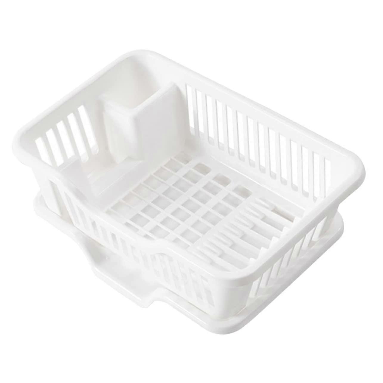 Rustproof Dish Drying Rack with Utensil Holder for Kitchen Countertop and Small Space Storage