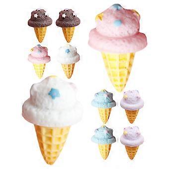 Fake Ice Cream Cone Toy Artificial Ice Cream Prop for Home Use 60Pcs