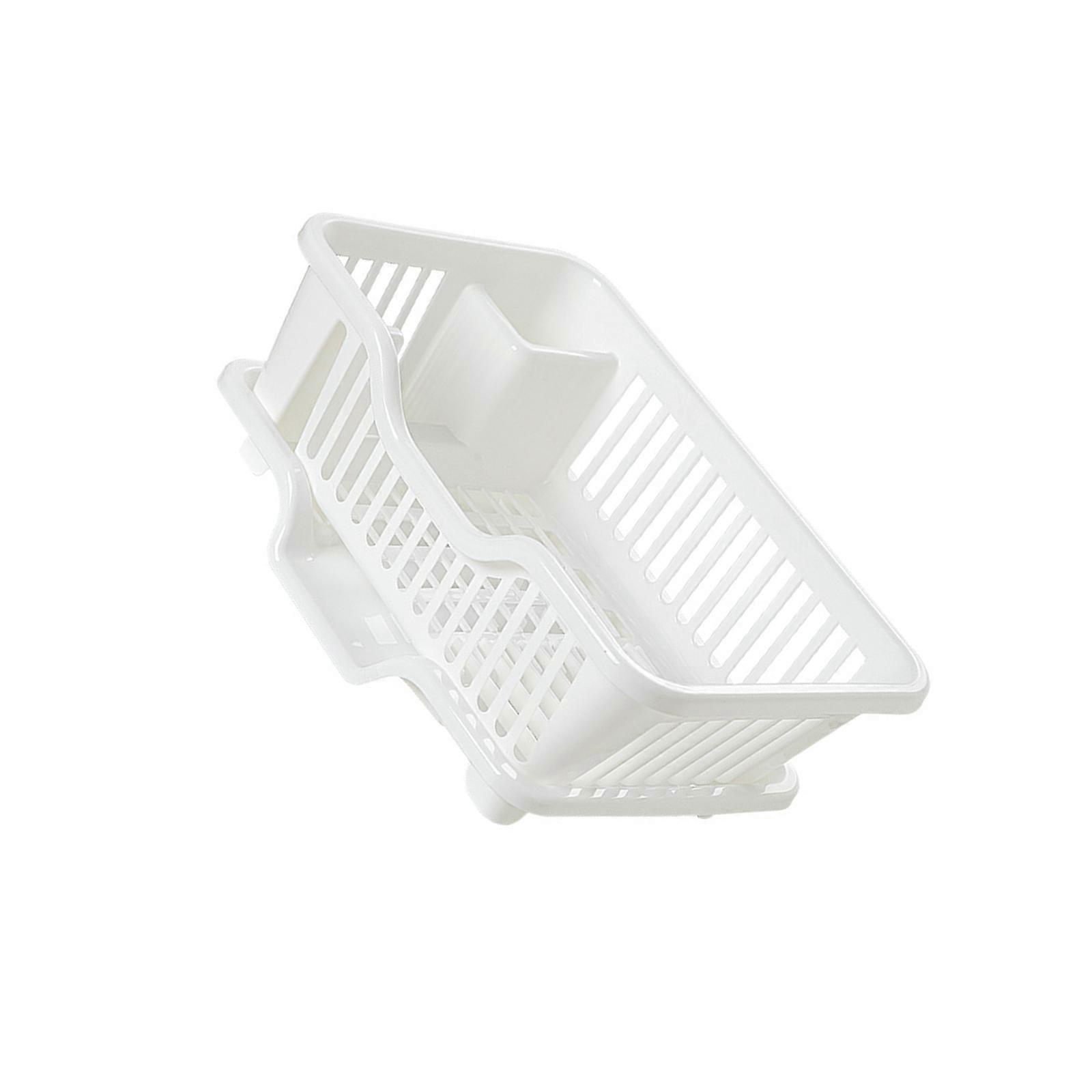 Quick Assembly Dish Rack Kitchen Utensils Drainer For Countertop Organization Convenient Tableware Holder  White