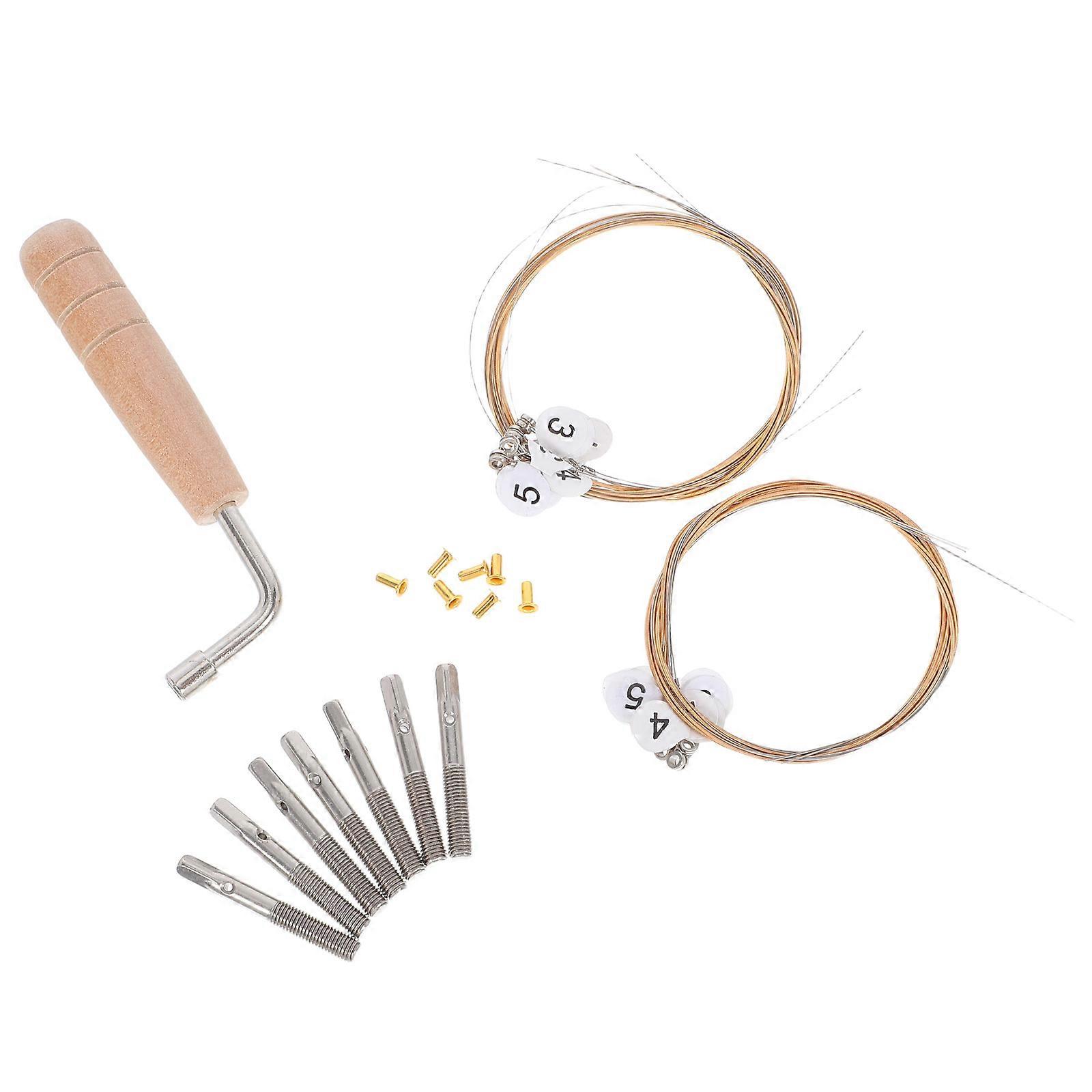 Lyre Harp Replacement Strings and Tuning Wrench Set for Instrument Care 1Set
