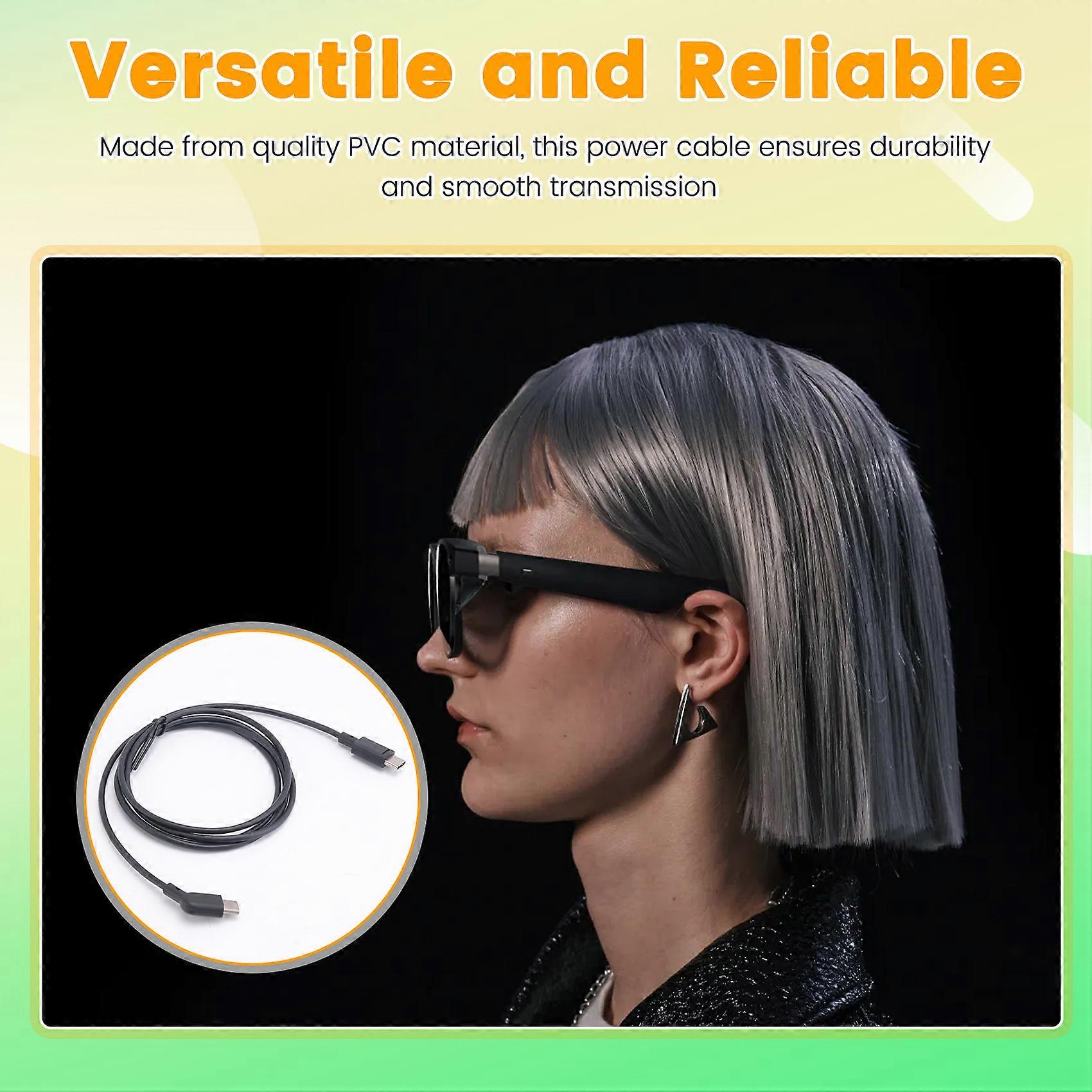 120CM Data Cable Coaxial Cable Smart AR Glasses Accessories for Xreal Rokid Viture Rayneo Air AR Glasses Accessories