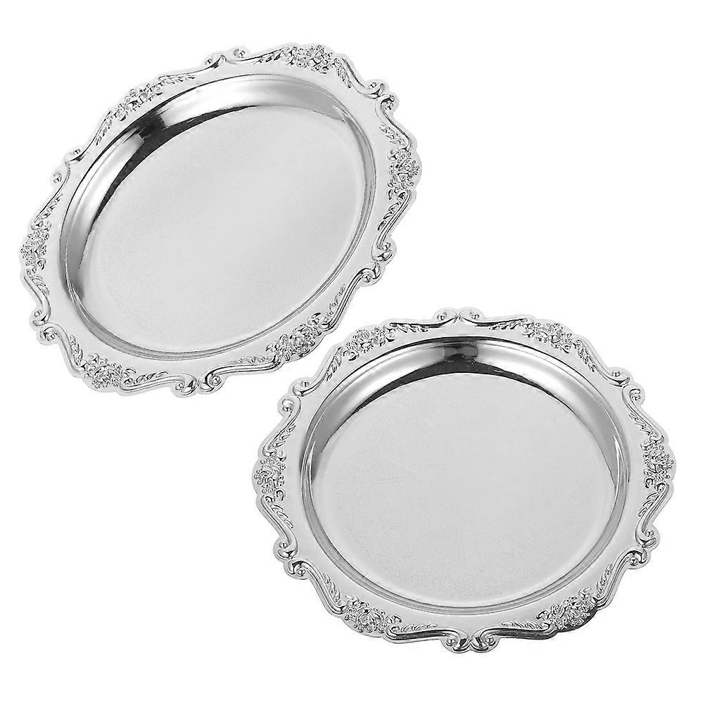 Zero Snack Tray Decorative Retro Metal Tray for Serving 2Pcs