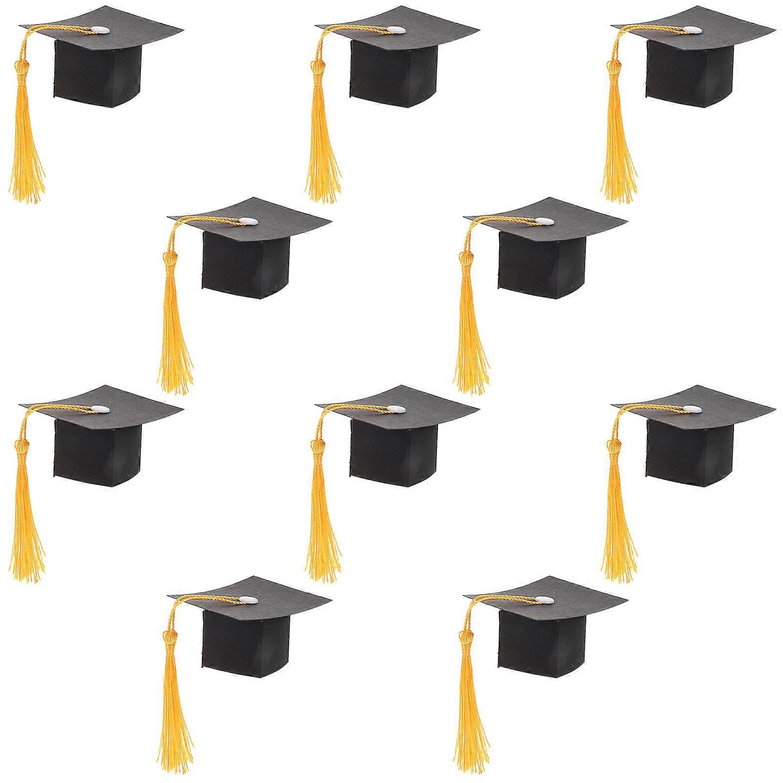 Mini Graduation Cap Decorations Graduation Season for 10Pcs Set