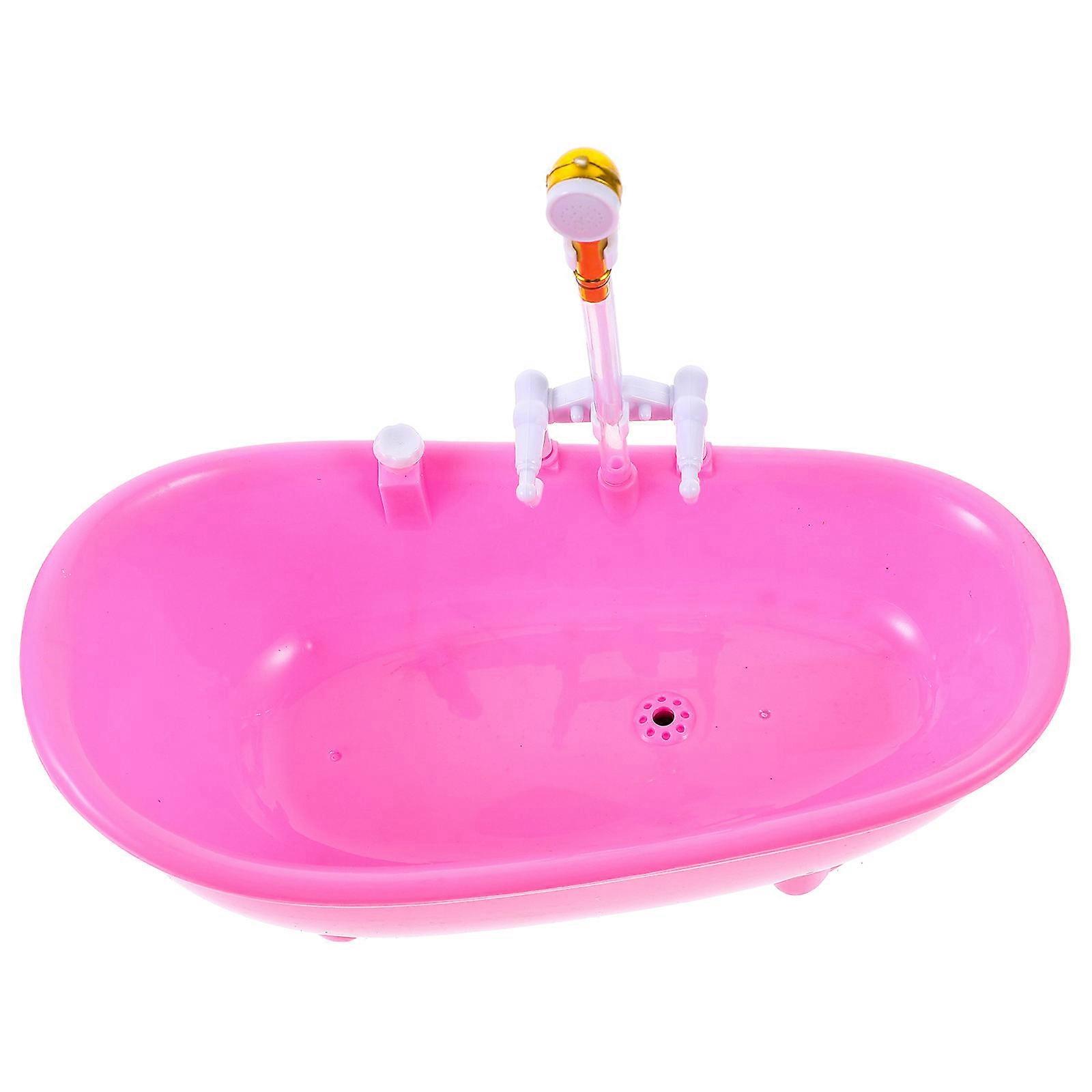 Doll Shower Bucket with Water Spraying Function for Bathing Use Pink