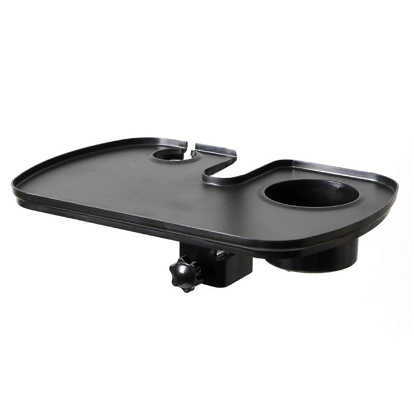 Microphone Stand Tray With Drink Holder For Vocalists And Guitarists, Adjustable Height, Heavy-Duty Metal Construction