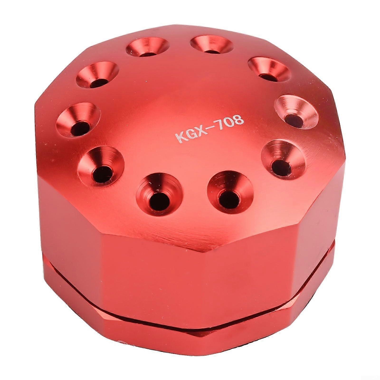 Aluminum Alloy Rotating Tool Stand with 360° Access and AntiSlip Base, Compact Desktop Organizer for Screwdrivers, Tweezers and Chip Pickups, Red