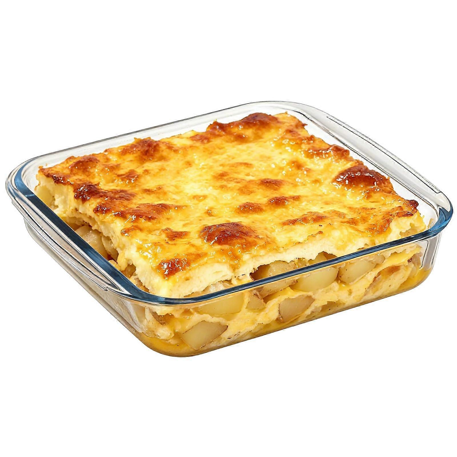 Square Glass Baking Dish 1.8L Oven Freezer Microwave Safe Dishwasher Friendly Tempered Bakeware