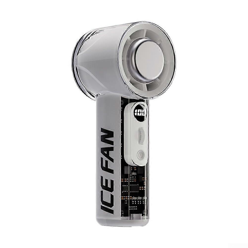 Portable Handheld Fan with 100 Speed Settings, USB Rechargeable Cooling, LED Display  White