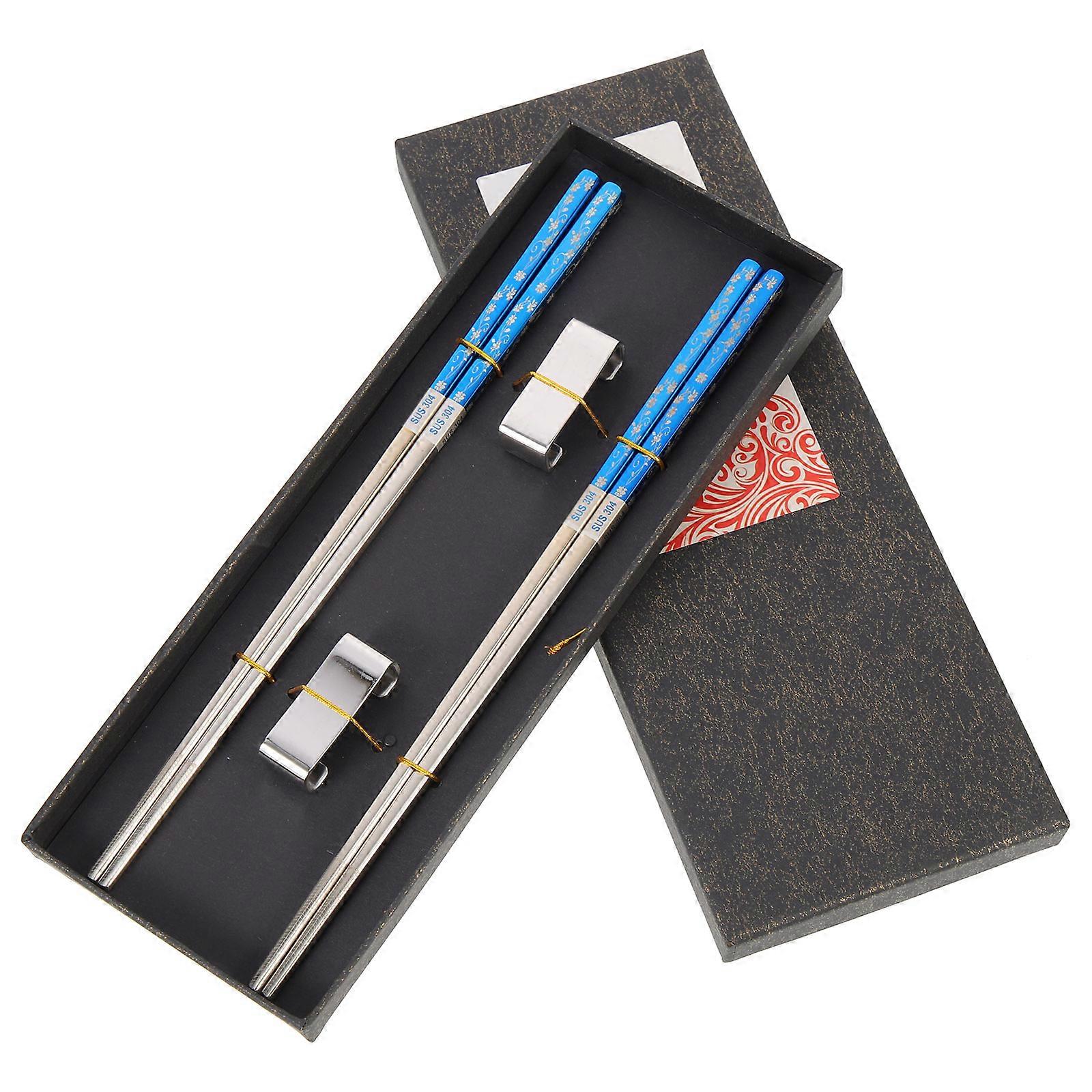 Stainless Steel Chopsticks Multi-Function Chopstick Rest for Home Use 1Set