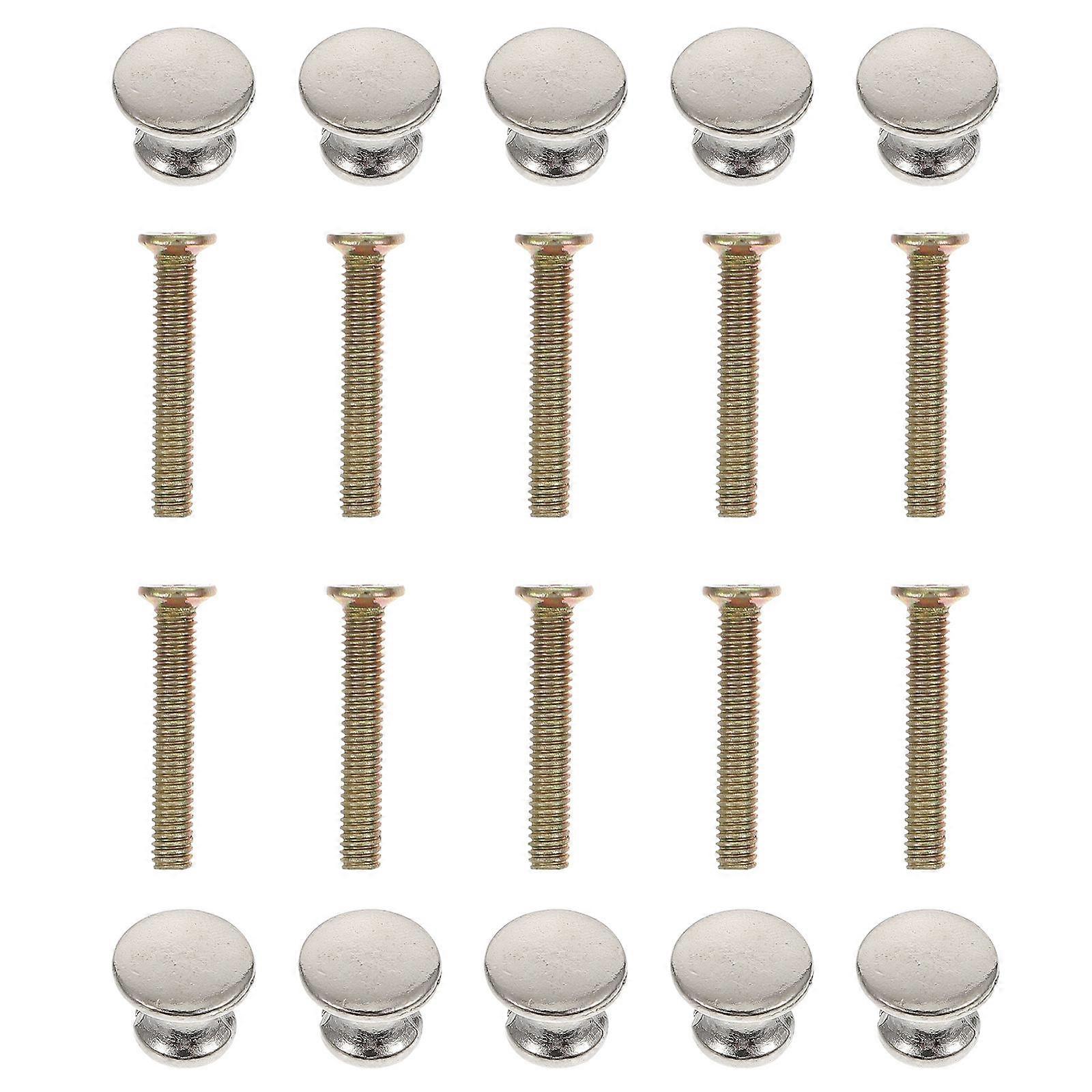 Cabinet Knob Mini Mushroom Handle for Box Use 20Sets Silver Alloy