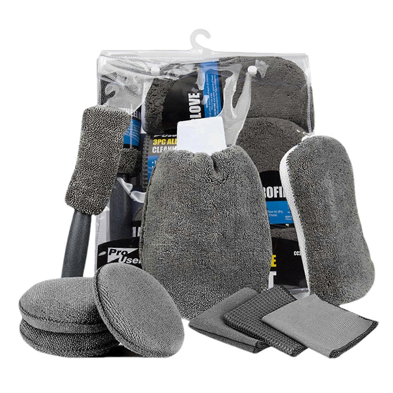 Car Wash Kit with Microfiber Towels and Brushes, Scratch MultiSurface Detailing Set