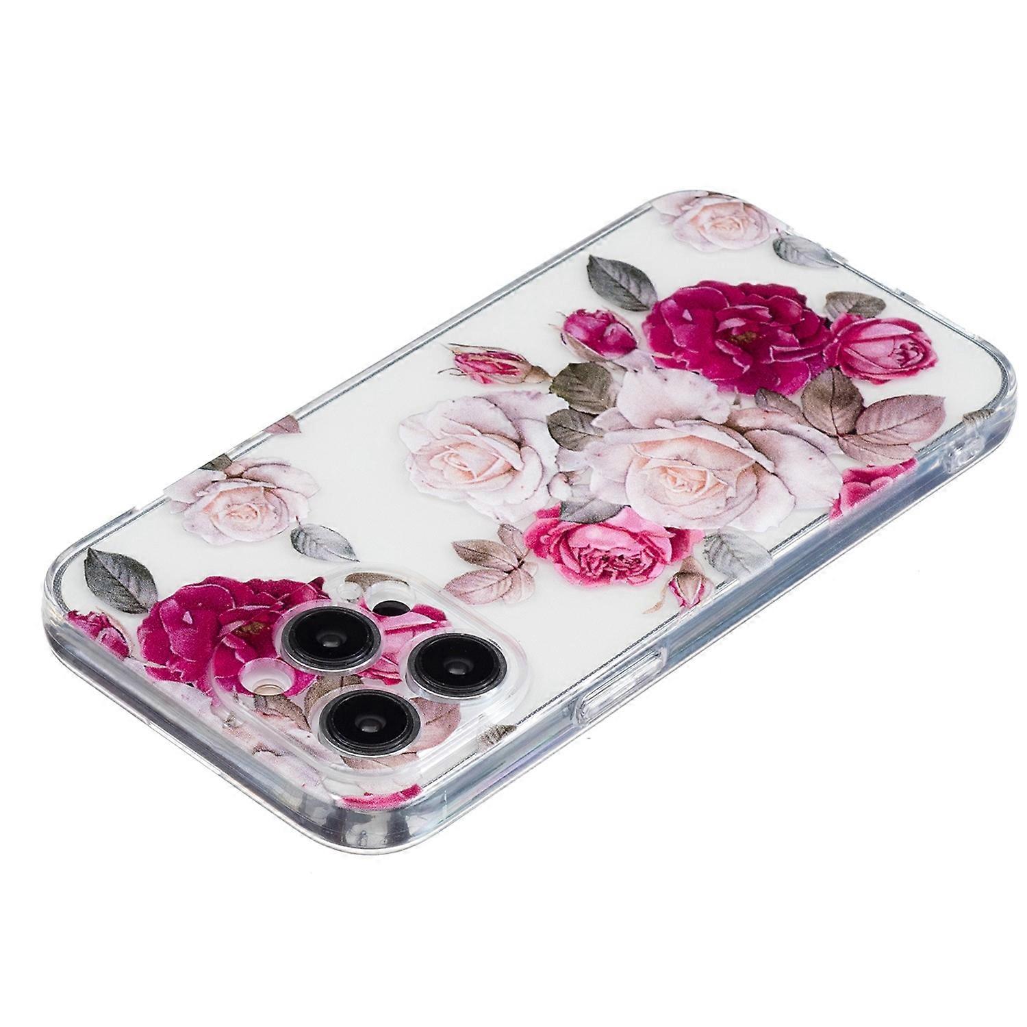 For iPhone 16 Pro Max Case Pattern Printing TPU Phone Cover Clear Edge