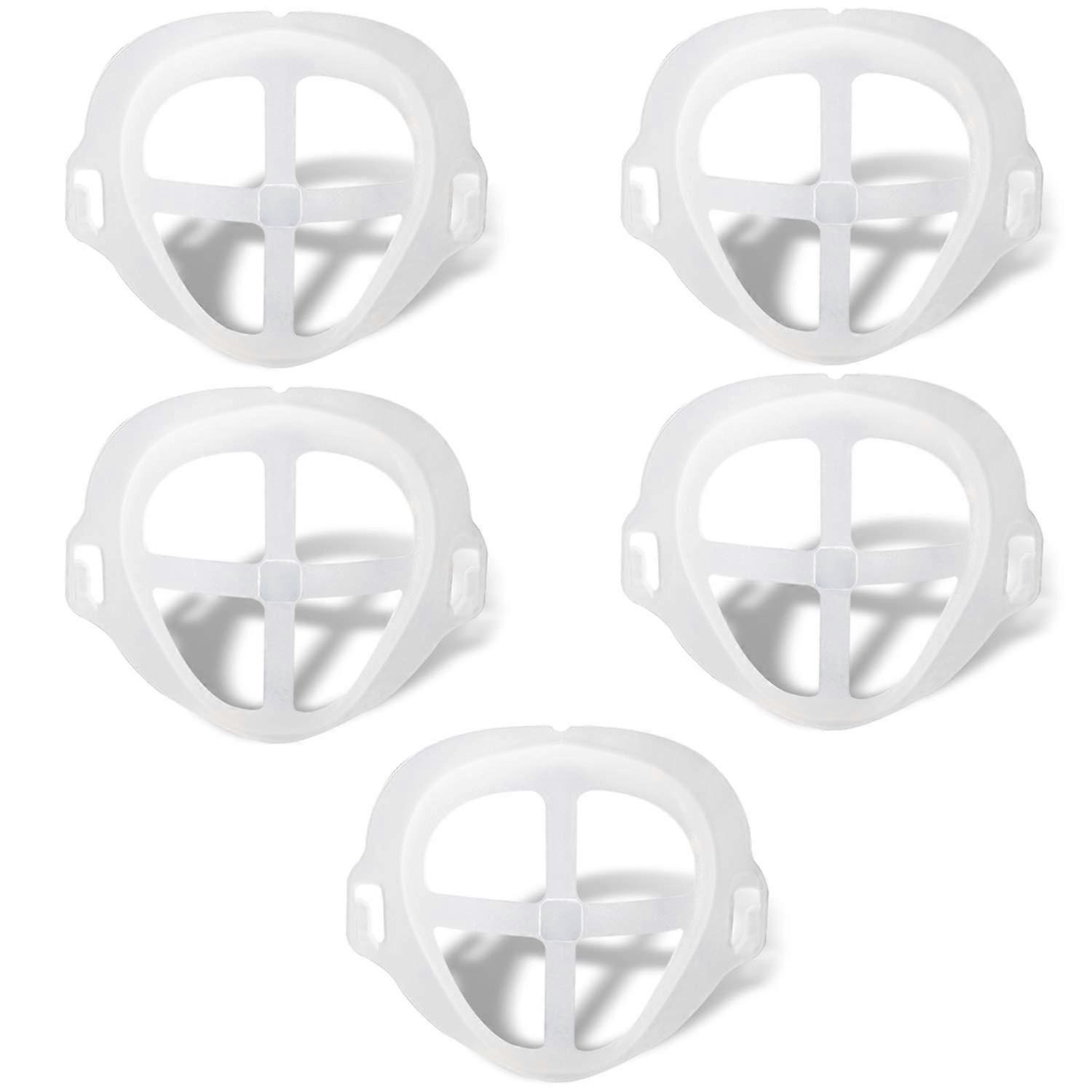 3D Face Mask Bracket Silicone Inner Support Frame for Adults Extra Breathing Space Lipstick Protection 5PC