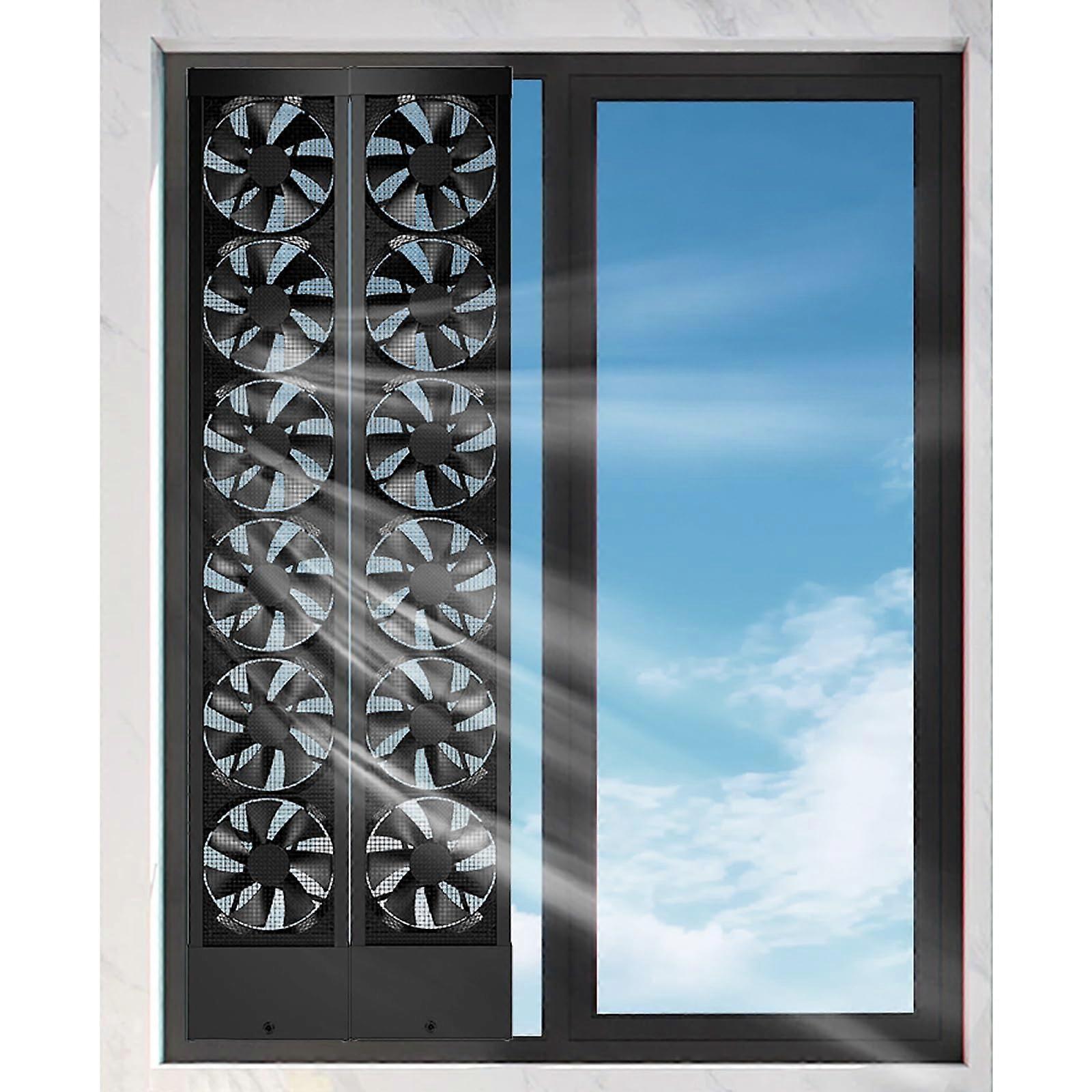 Adjustable Vertical Window Exhaust Fan with Secure Clamp and Waterproof Mesh for Kitchen Bathroom