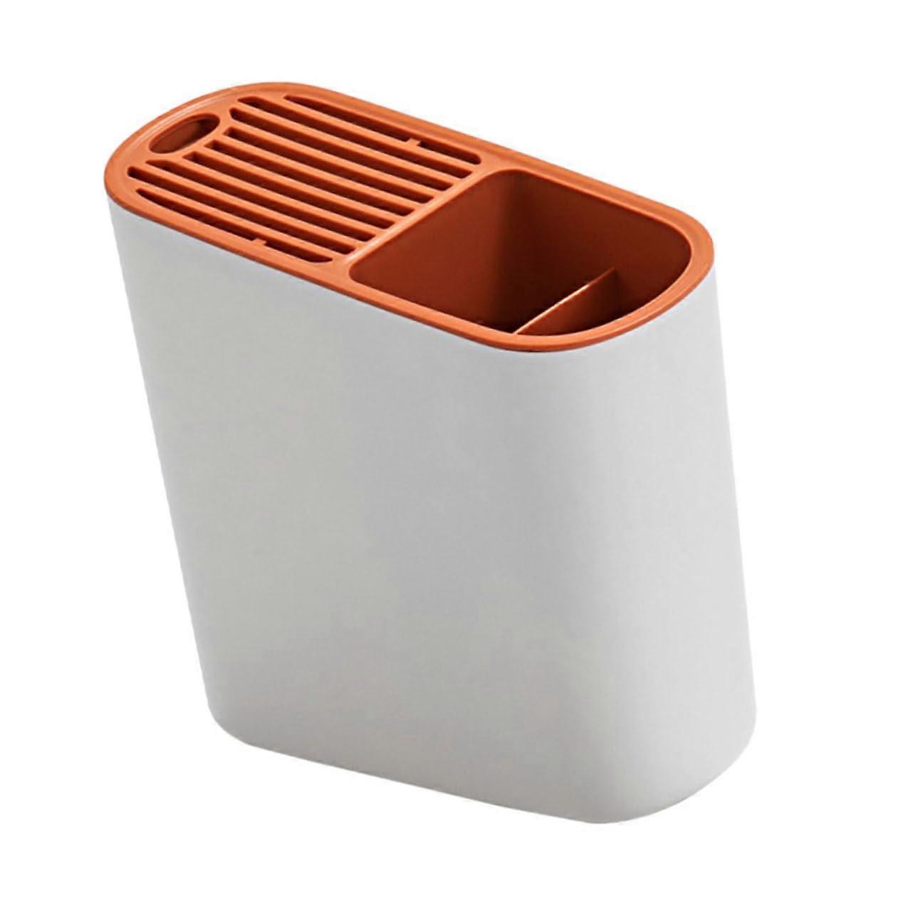 Kitchen Utensil Holder with MultiSection Storage and Drainage, Inclined Chopsticks Drying Rack