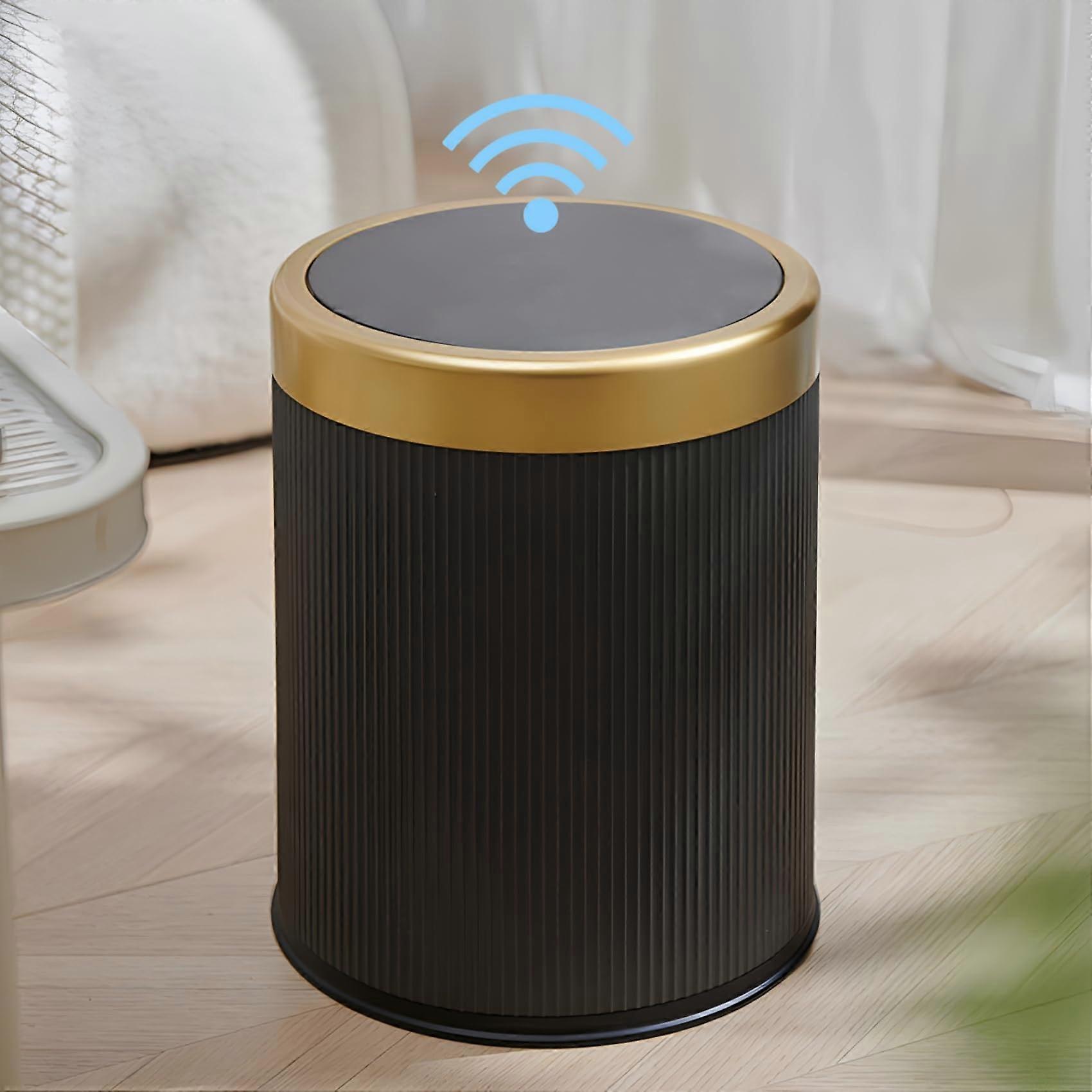 3.7 Gallon Smart Trash Can Black with Motion Sensor and Silent Lid for Kitchen Hands Use
