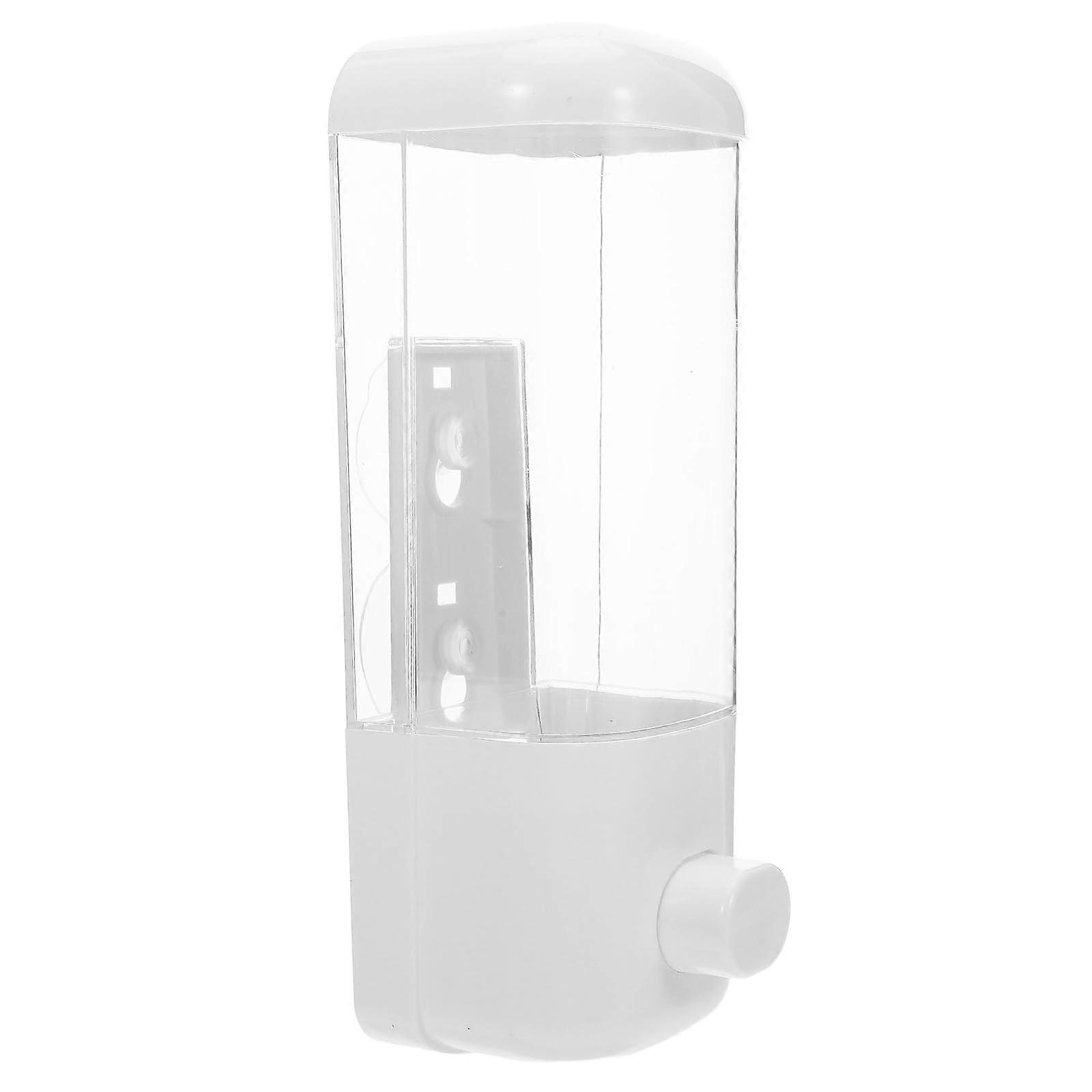 2Pcs Wall Mounted Liquid Soap Dispenser White Large Capacity Manual Push for Bathroom Kitchen