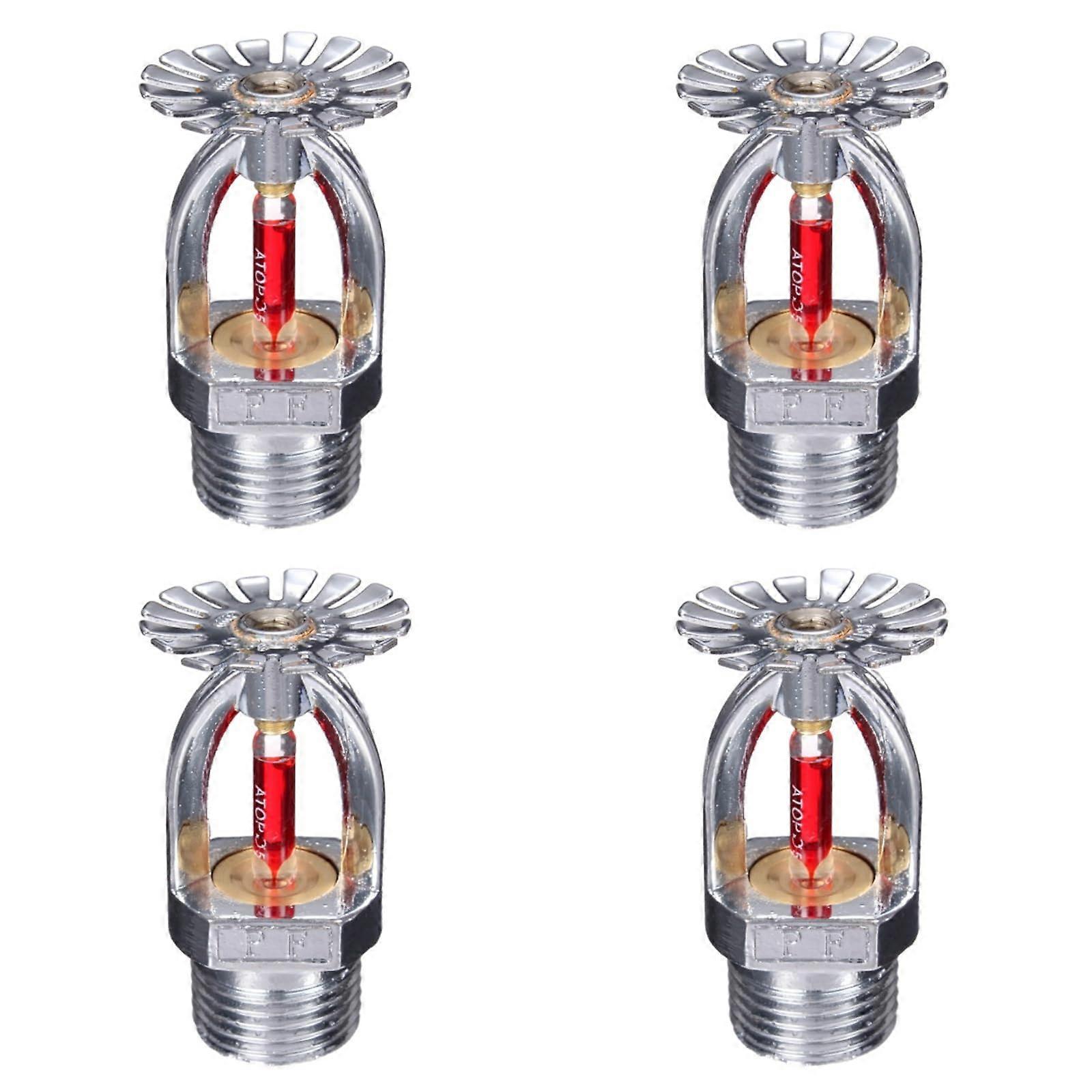 4 Pcs 1/2' NPT Pendent Fire Sprinkler Head 155°F K80 Copper Chrome Fast Response Automatic