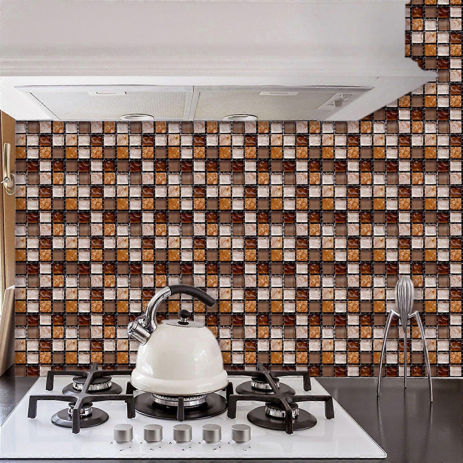 Wall Decor 1Set 10Pc 3D Crystal Tile Sticker Self-Adhesive  Waterproof Tile Wall