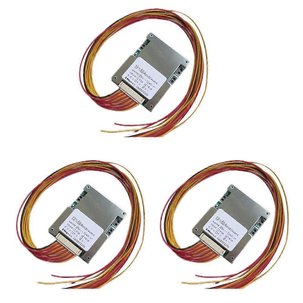 3X 13S 48V 60A Battery Protection Board Electronics Li-Ion Cell Battery BMS PCB Equalizer Board BMS Board Module