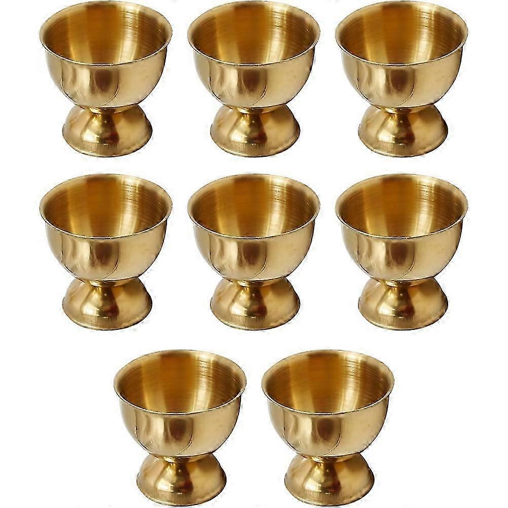 Gold Egg Holder Set of 8, Stainless Steel Egg Cups for Hard & Soft Boiled Eggs