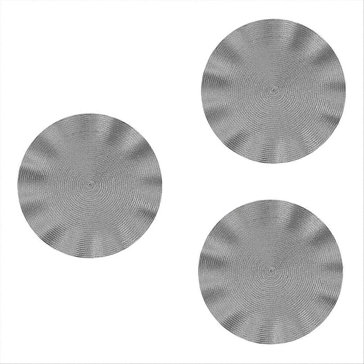 Wave Round Placemat, Round Anti-scalding Mat,Kitchen Table Mat,Silver