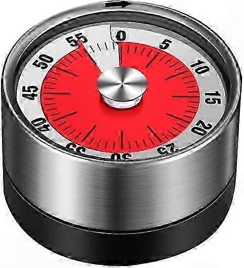 White Magnetic Kitchen Timer with Stainless Steel Countdown and Rotating Time Management Function