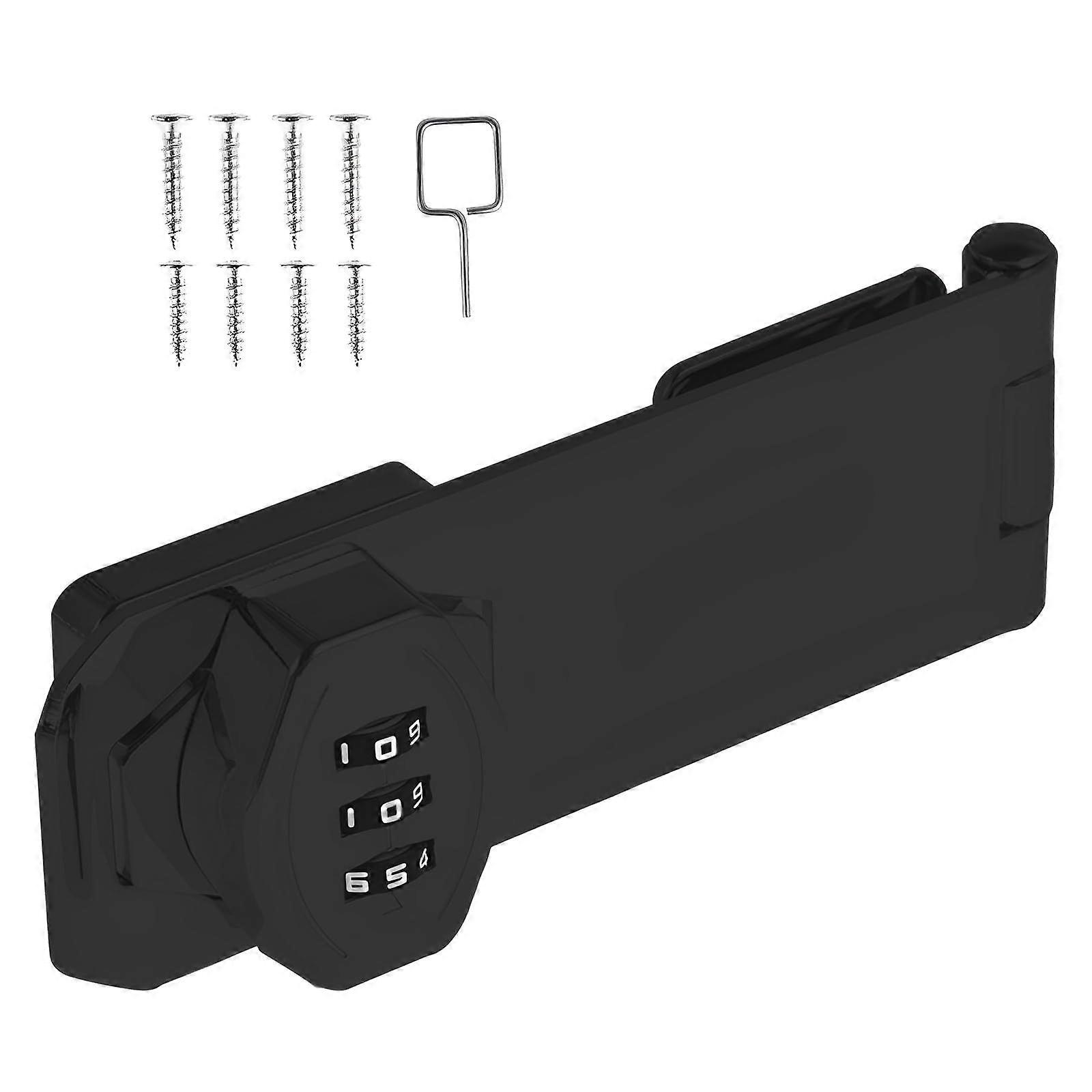 Black 3Digit Cabinet Combination Lock Keyless Zinc Alloy Drawer Lock with Screws RustProof