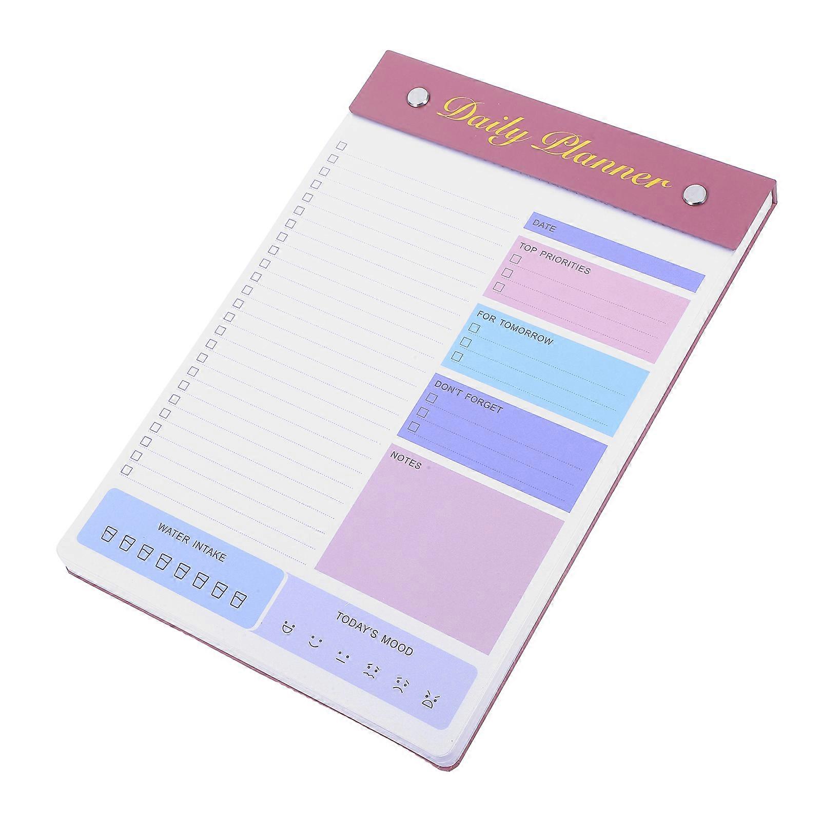 Daily Planner Notepad Dark Red for Organizing Tasks with 1 Notepad