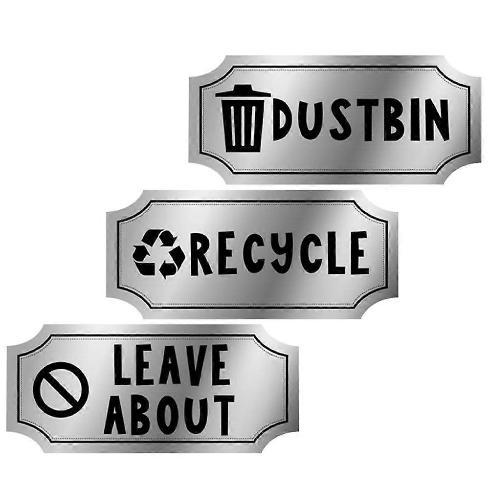 Waste Bin Sticker PVC Trash Can Decal for Decoration 4Sets