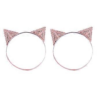 Babyhårband med kattöron och pannband för dekoration, 2 st, rosa barntyg