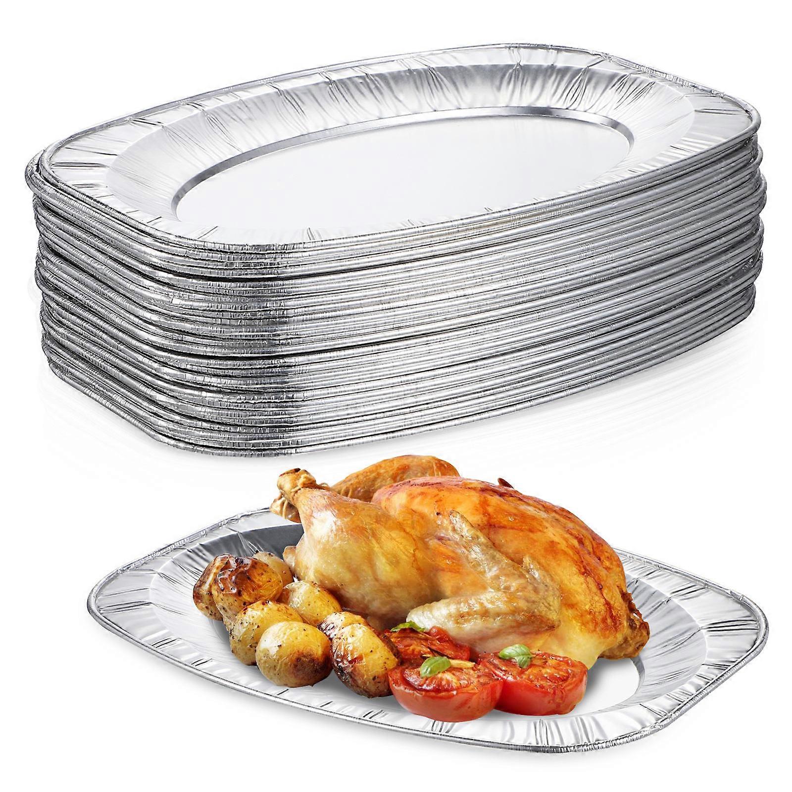 Aluminium Foil Serving for Catering 30Pcs Silver
