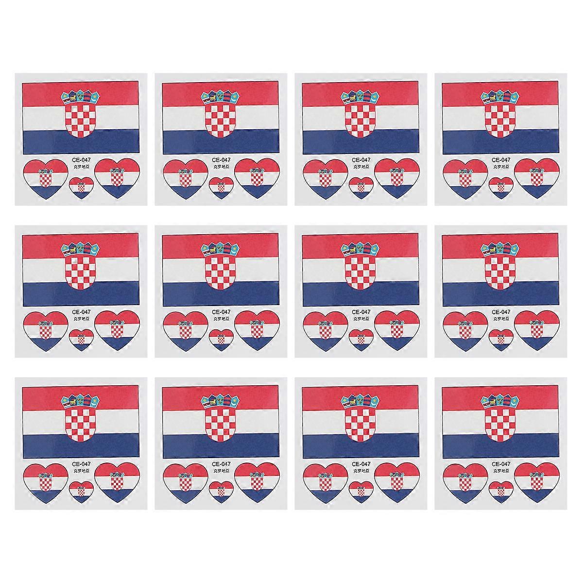 World Flags Decals Sweatproof Square Style Soccer Events 12Pcs