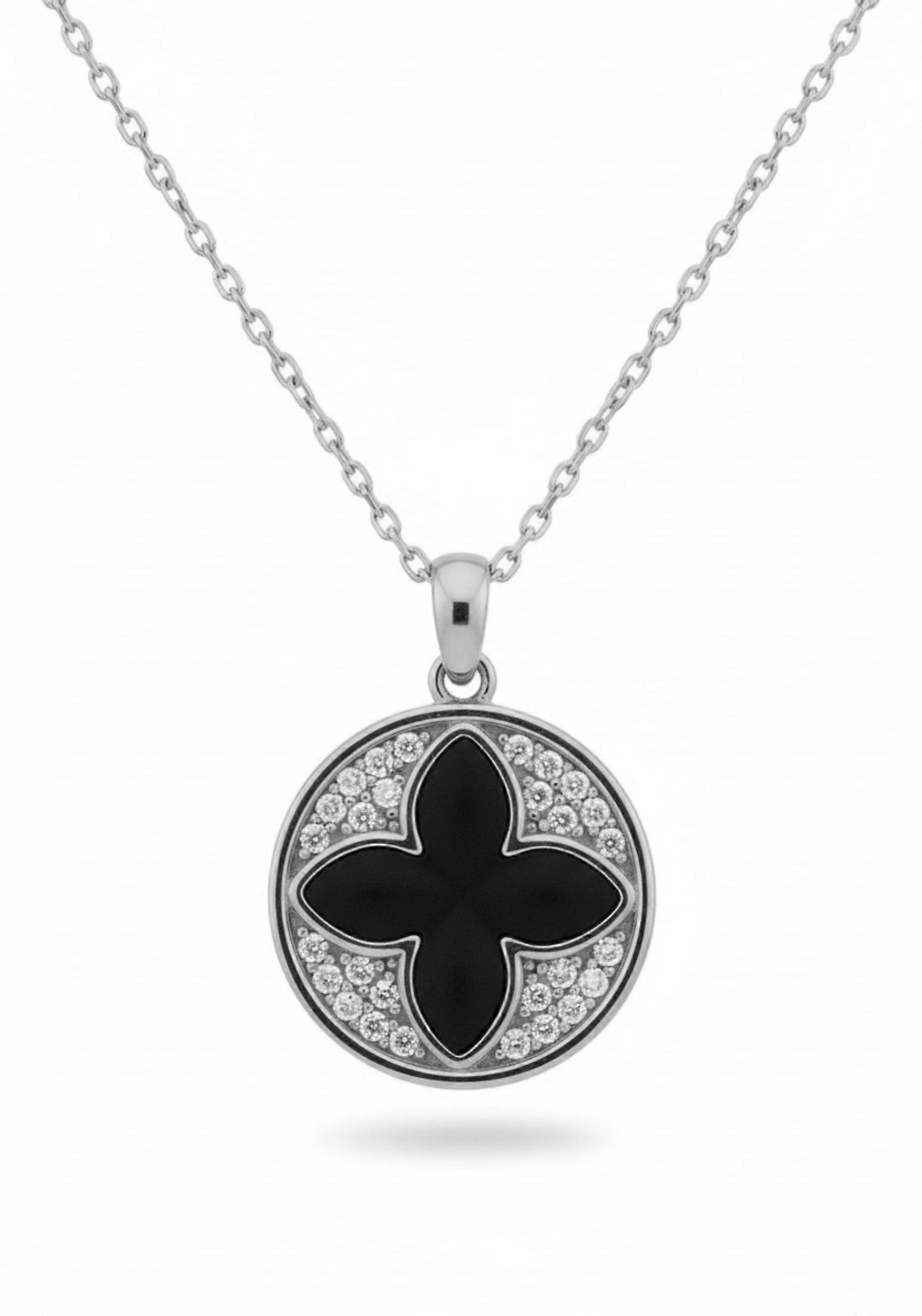 Florentine Clover Necklace Silver