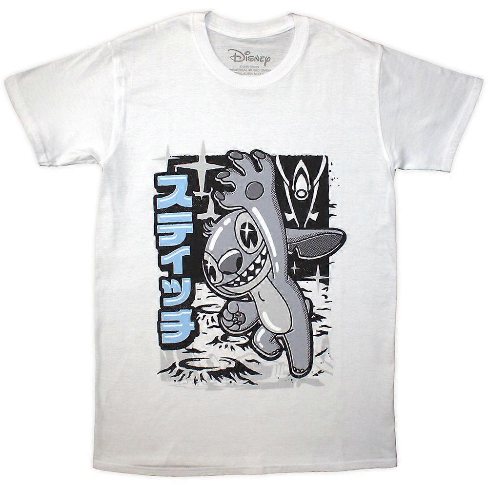 Disney Stitch Jump Black And White T Shirt