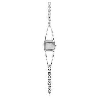 Elegante Quarzuhr für Frauen mit römischem Zifferblatt Legierung Material Silberfarbe 3,5cm Durchmesser